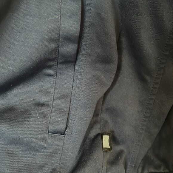 BEAUTIFUL GIANT FULL ZIP UP NAVY BLUE YELLOW STRIPE KNIT WARM UP JACKET XL - Picture 7 of 8